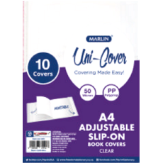 Marlin adjustable book covers A4 10's 50 micron 